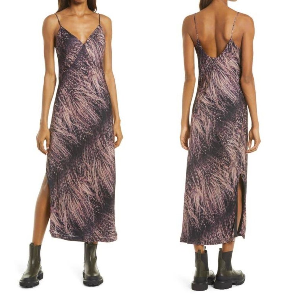AllSaints Melody Pembury Midi Slipdress In Mink Pink‎ Women's 4